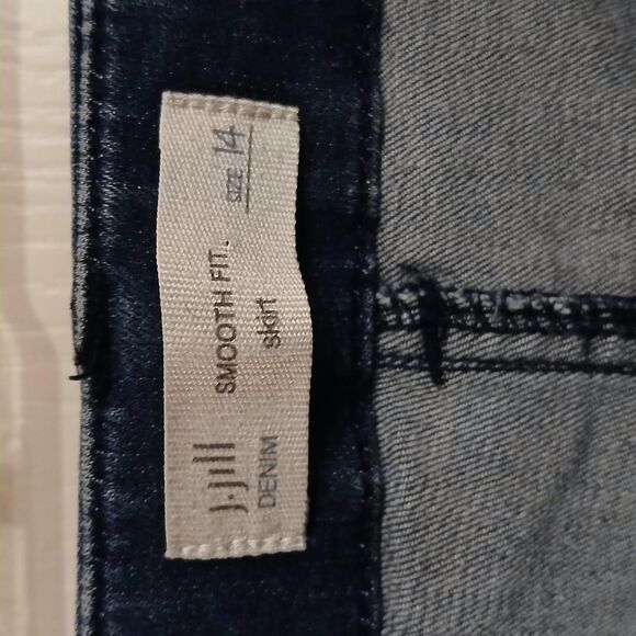 J. Jill blue denim blue jean knee-length stretch skirt size 14 - Picture 3 of 4